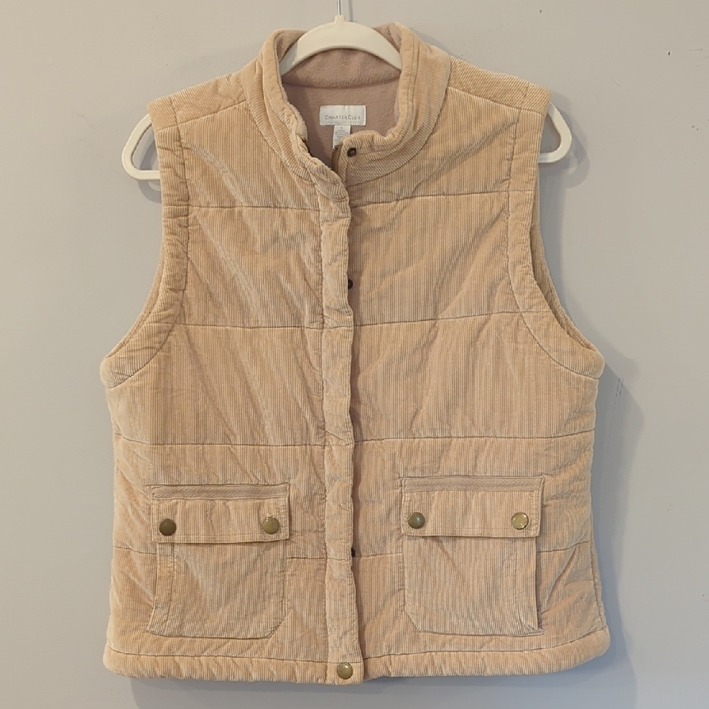 Corduroy‎ Quilted Vest Tan size Large